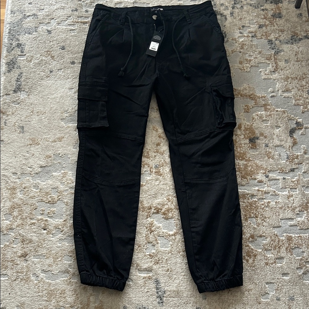 Fashion Nova Black Cargo Pant Jogger